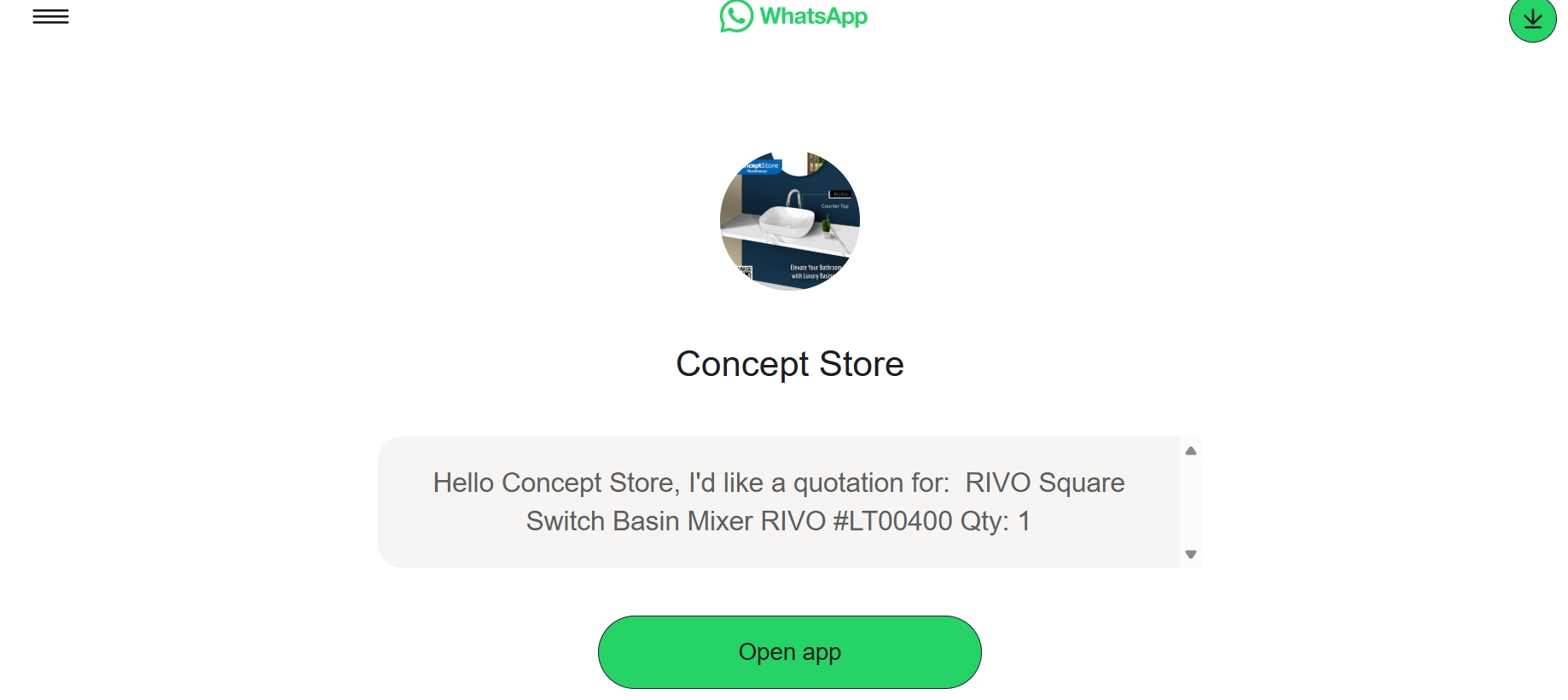 Send Quotation via WhatsApp Example